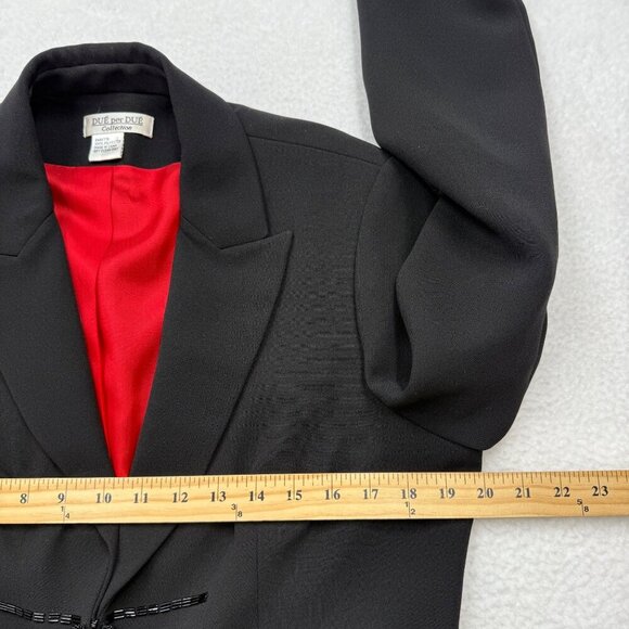 Vintage Due per Due Blazer Military Style Asian Career Event Black Womens 12 - Picture 10 of 13